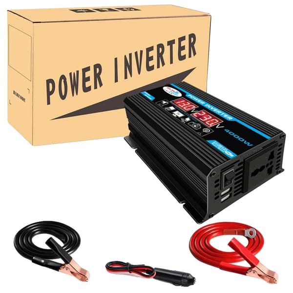 Invertteri, Kaksois-USB, LCD-näyttö, 4000W