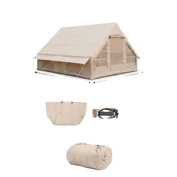 Utomhus Campingtält, Uppblåsbart Design, Rymligt för Familjer,Khaki