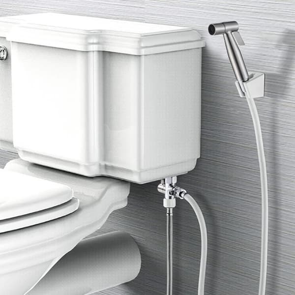 Bidet Sprayer Kit, Holdbart Rustfrit Stål, Multi-Brug til Rengøring,Sølv