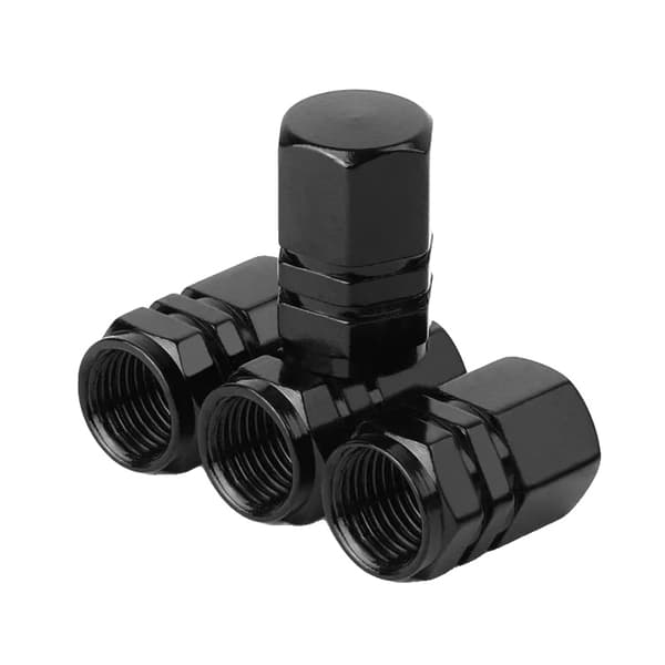 Dækventilkapper, Aluminiumlegering, Vandtæt og Støvafvisende Design,Sort 4stk
