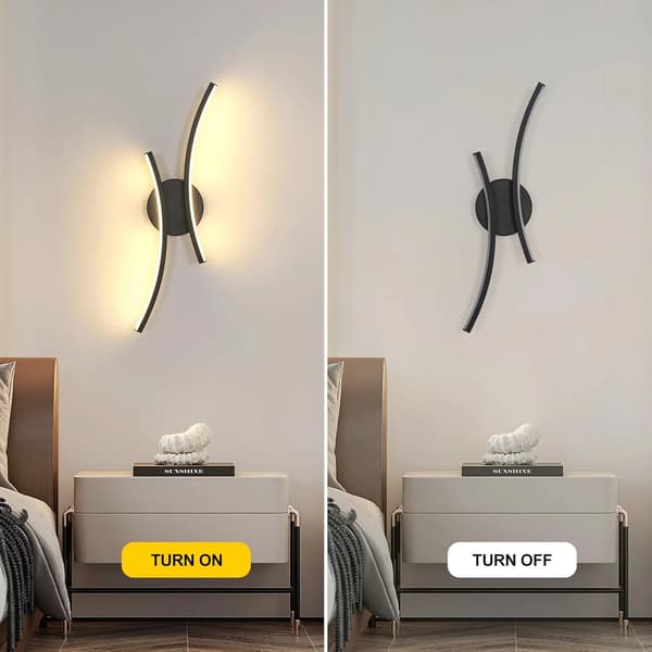 LED Væglampe, Stilfuldt Design, Effektiv Belysning,Sort-Varm Lys, sort
