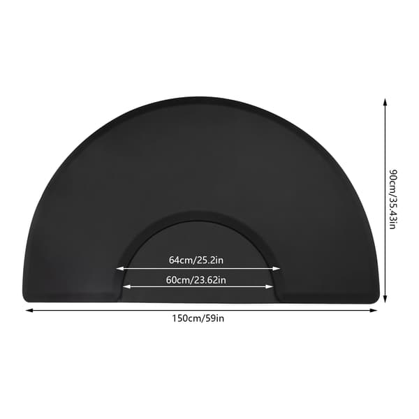 Frisørsalon Stolmåtte, Ergonomisk Design, Vandtæt Materiale,sort