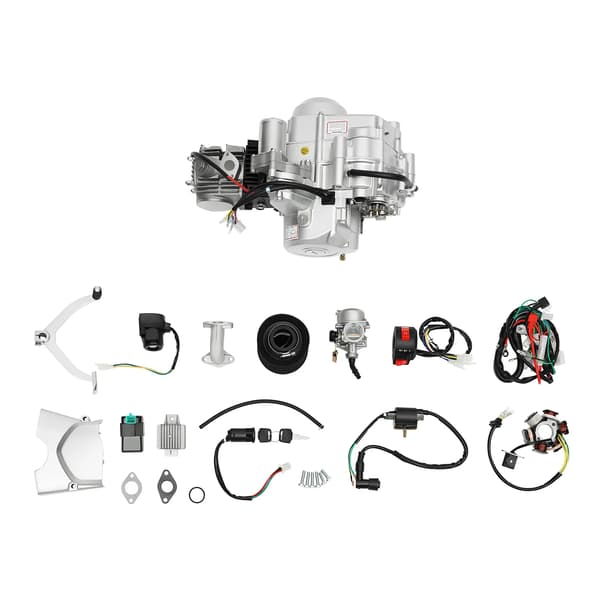 125CC Motor, 4-takts, Elektrisk Start,Sølv