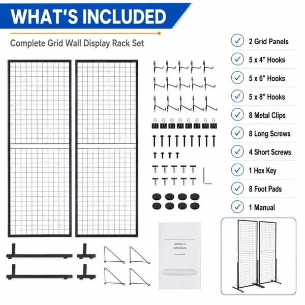 Display Stativ, Fritstående T-Basis, Alsidig Organizer,2pcs