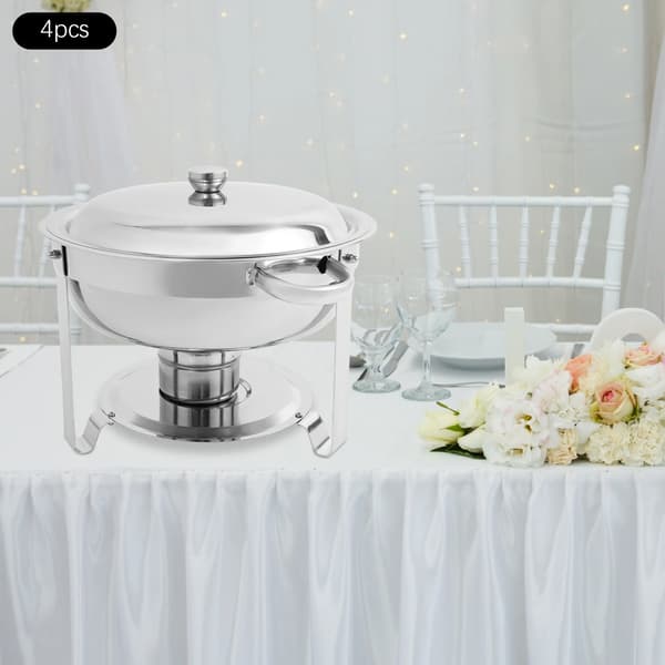 Chafing Dish Bufféset, 4-delarsset, Rostfritt Stål Konstruktions,Silver