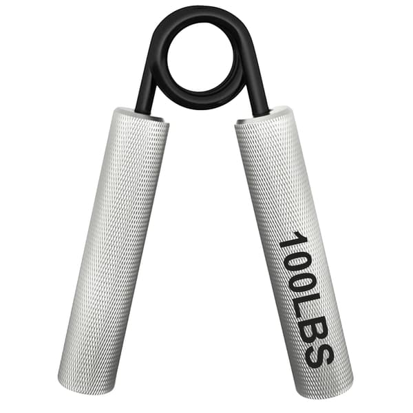 Håndgrebsstyrker, Justerbare modstandsniveauer, Ergonomisk design,sølv(100lbs)