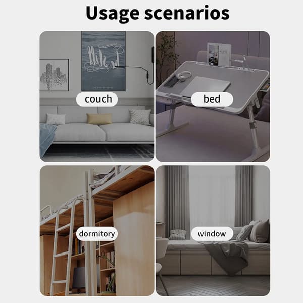 Bärbart Datorbord, Justerbar Höjd, Ergonomisk Design, LJUSGRÅ