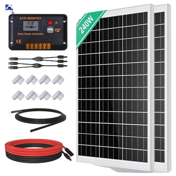 Solpanelkit, Fuldstændigt System, Effektiv Energilagring,sort