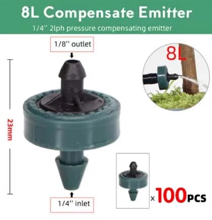 Droppbevattningsregulator, Automatisk Kompenserande, Hållbar Design,8L 100st