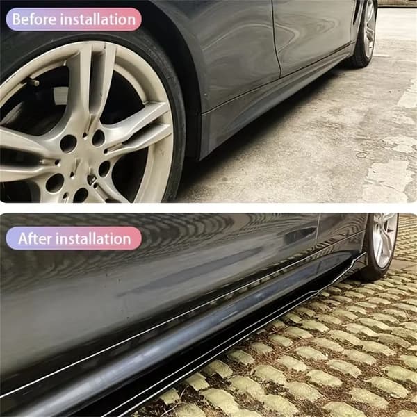 Side Skirt Extension Kit, Glansende Sort, Skræddersyet Pasform,sort