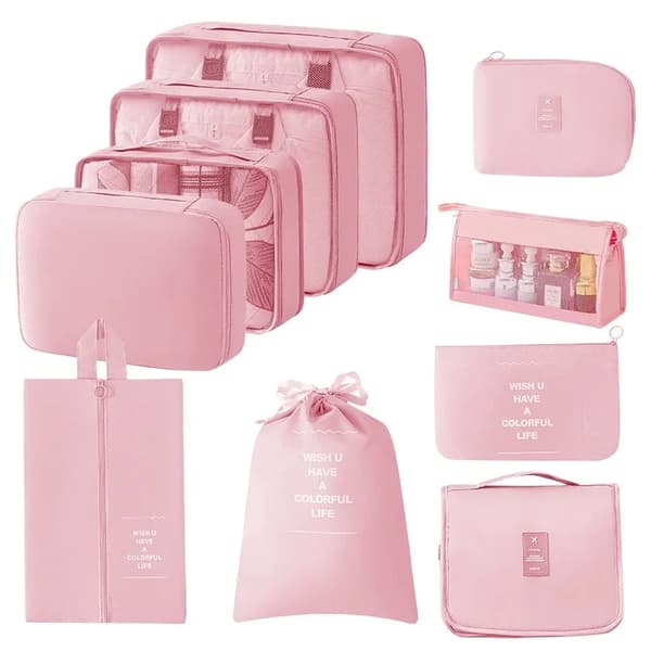 Rejsetasker, Foldbart Design, Multifunktionel Brug,10PCS Pink