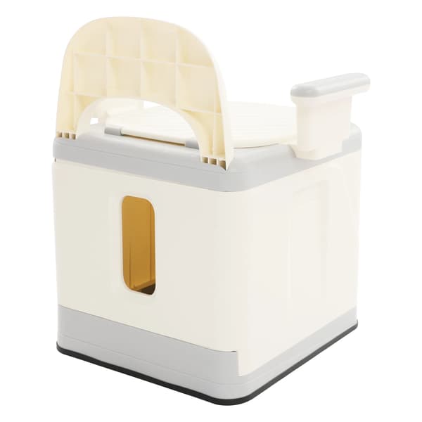 Bärbar Toalett, Fällbar Design, Hög Viktkapacitet,Beige