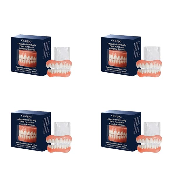 Tandprotesesæt, Blødt Silikone Materiale, Brugervenligt Design,4pcs