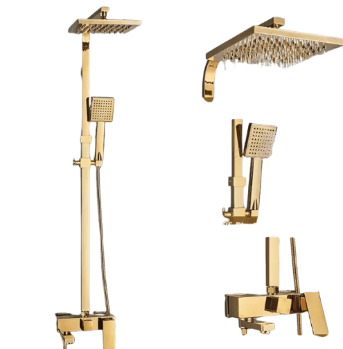 Duschkransystem, Regnduschhuvud, Väggmonterad Design,GULD