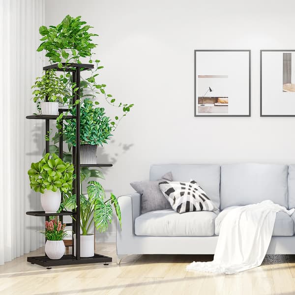 Växtställ, Vertikalt 5-nivådesign, Stöder 6 Krukor,Brun