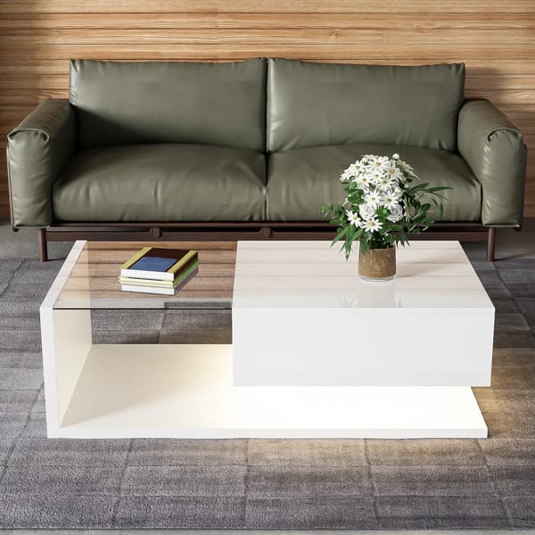 Kaffebord, Modern Stil, Förvaringslåda,Vit