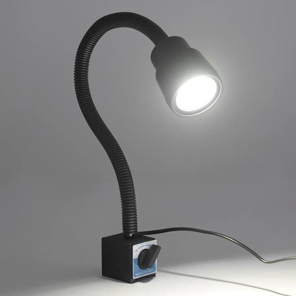 Værkstedlampe, Justerbar Slange, LED Lysstyrke,Sort