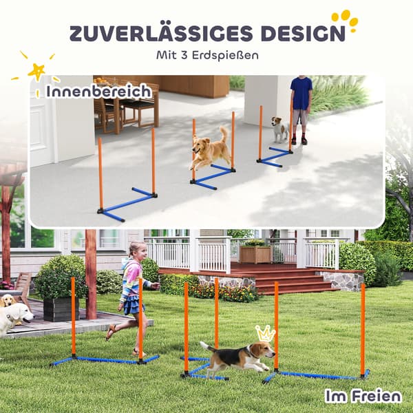 Agility Udstyr, Bærbart Design, Fleksibel Opsætning,Blå + Orange