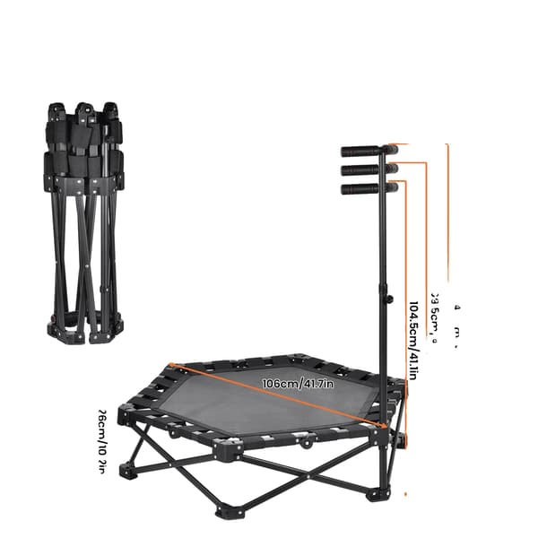 Rebounder Trampolin, Fällbar Design, Säker Studsupplevelse,svart