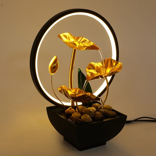Bordfontæne, LED-lyskilde, moderne design,Guld