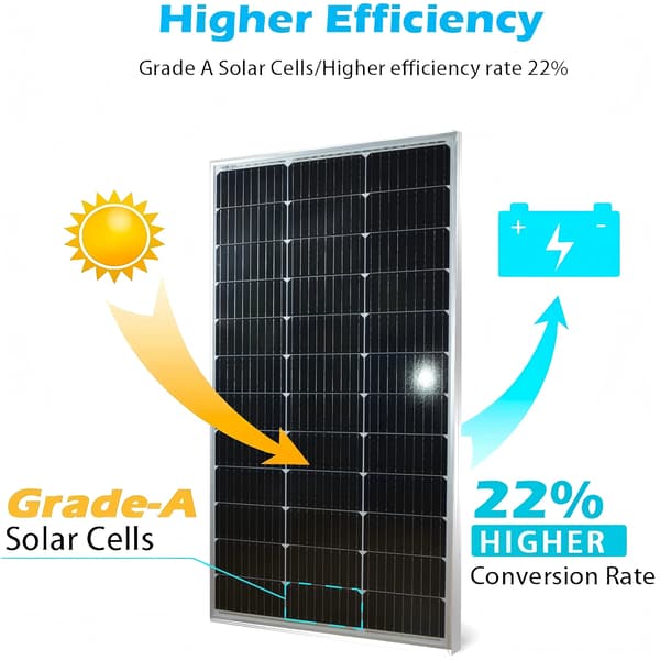 Solpanel, Hög Effektivitet, Väderbeständig,1st 120w panel