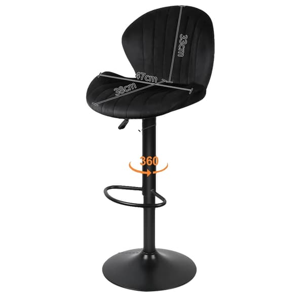 Barstol, Justerbar Höjd, Montering Krävs, Ergonomisk Design,svart