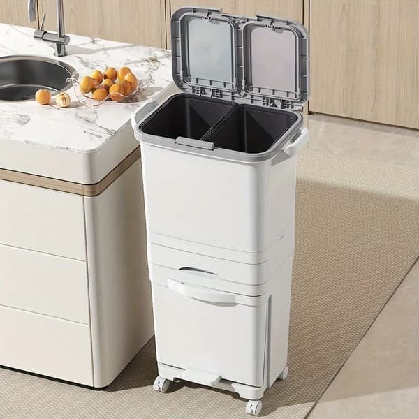 Köksavfallshink, Dubbel-Lager Separation, Luktförseglad Lock,42L vanlig modell