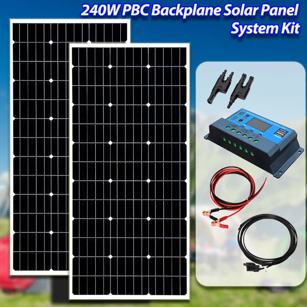 Solpanel, Monokrystallinsk Silikone, Effektivt Design,240W Kit