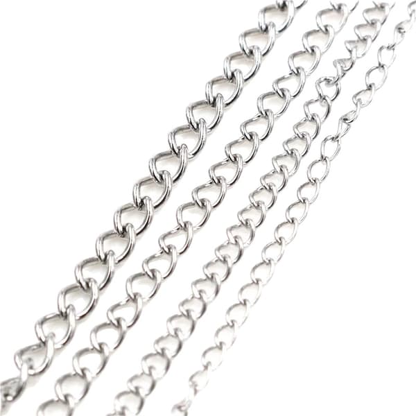 Halskæde Kæder, Rustfrit Stål, 5 Meter Længde,3x2 mm-a, Rustfrit Stål-c