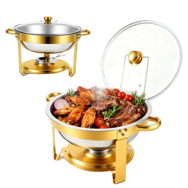 Buffetserver, rostfritt stål, 5QT kapacitet,2Pack