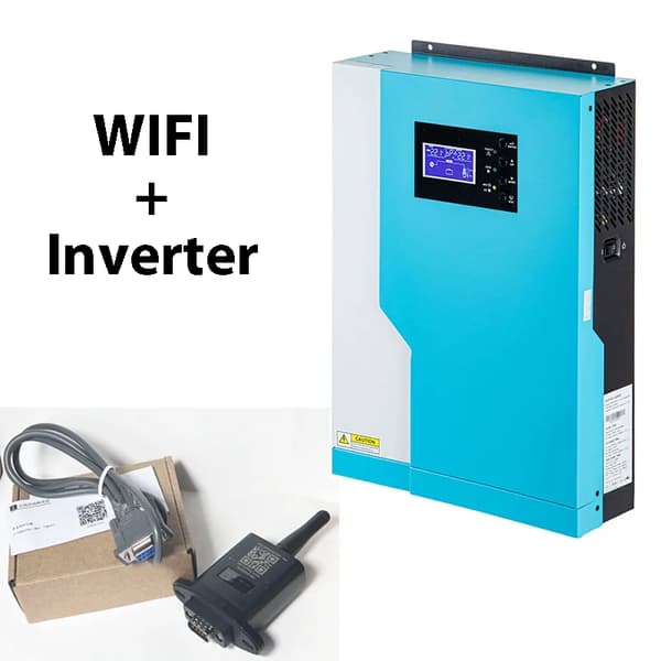 Solcelleinverter, MPPT-controller, WiFi-aktiveret, 3500W strøm,Inverter og WiFi