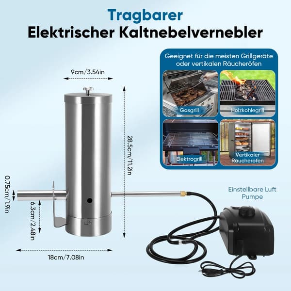 Kallröksgenerator, Rostfritt Stål, Kompakt Design,VIT