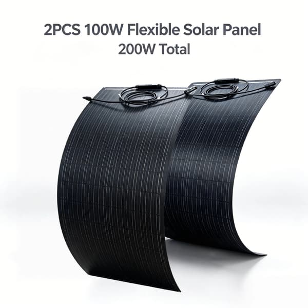 Solpanel, Høj Effektivitet, Vandtæt Ydeevne,2PCS ETFE 100W