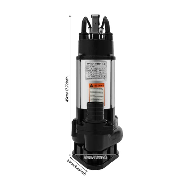 Undervands Sump Pumpe, Høj Flow Rate, Automatisk Drift,sort, 220V