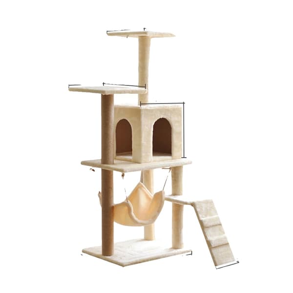 Kattetree, Multi-lagede platforme, Sisal kløeposter,YL-MPJ-off-white