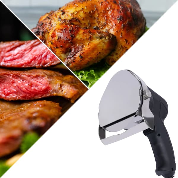 Elektrisk Kebabskærer, 80W Effekt, Skæredybde 1-8mm, 2 Klinger, Rustfrit Stål Materiale, 220V Spænding