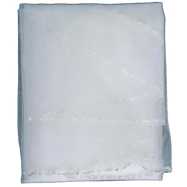 Brudeslør, Katedralstil, Perlekant,Elfenben-a, 75cm