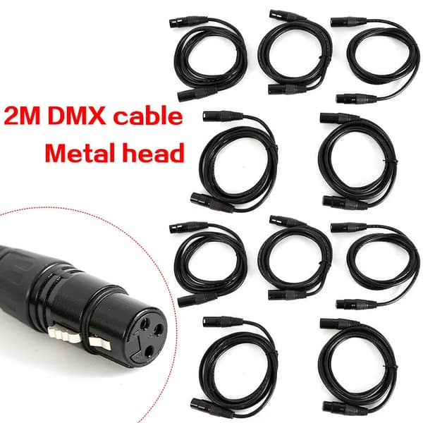 DMX-kabler, 10-styk sæt, 2m længde,10pc  2m