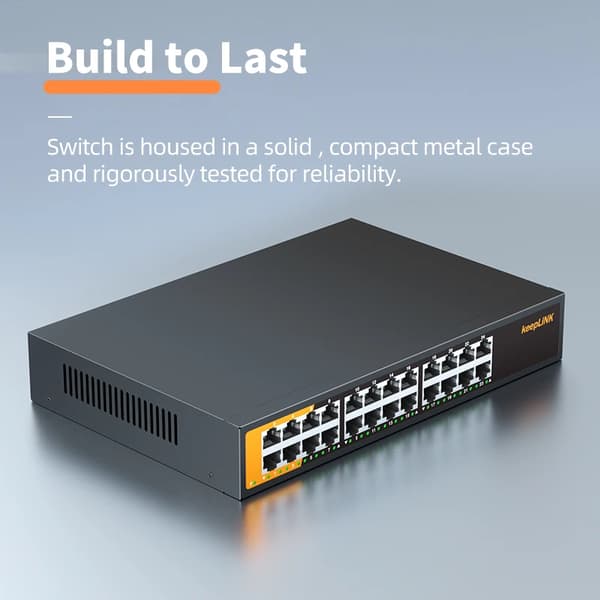 Gigabit Ethernet Switch, 24 porte, unmanaged switch,24x1GbE Uadministreret