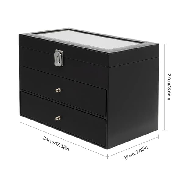 Förvaringslåda, Elegant Design, Tydlig Visning,Svart