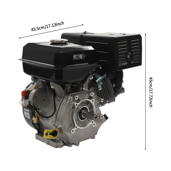 Benzinmotor, 15 HK, 9700 W, 420 cc, Trækstart, Luftkølet