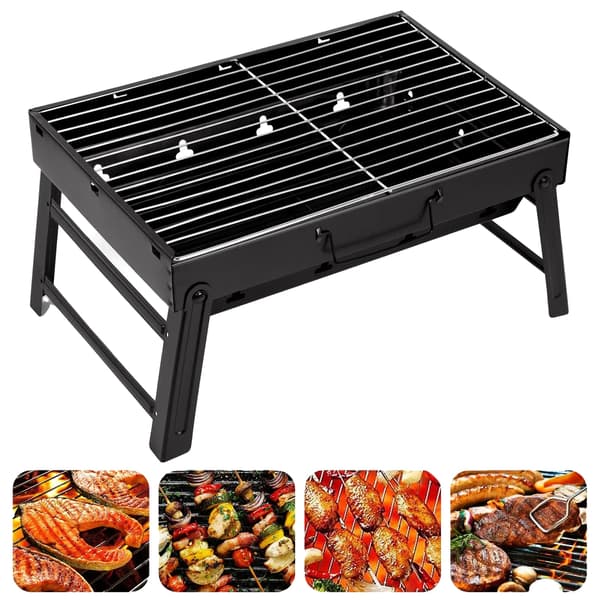 BBQ Grill, Foldbart Design, Bærbar og Kompakt,sort