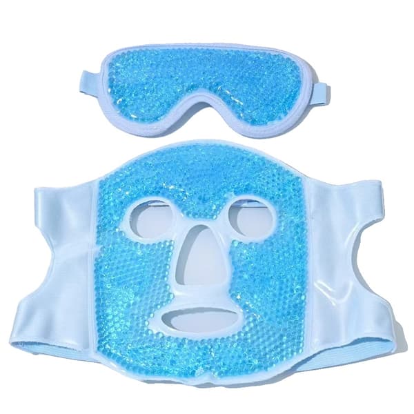 Helansiktsögonmask, kylande och värmande terapi, minskar mörka ringar, blå2