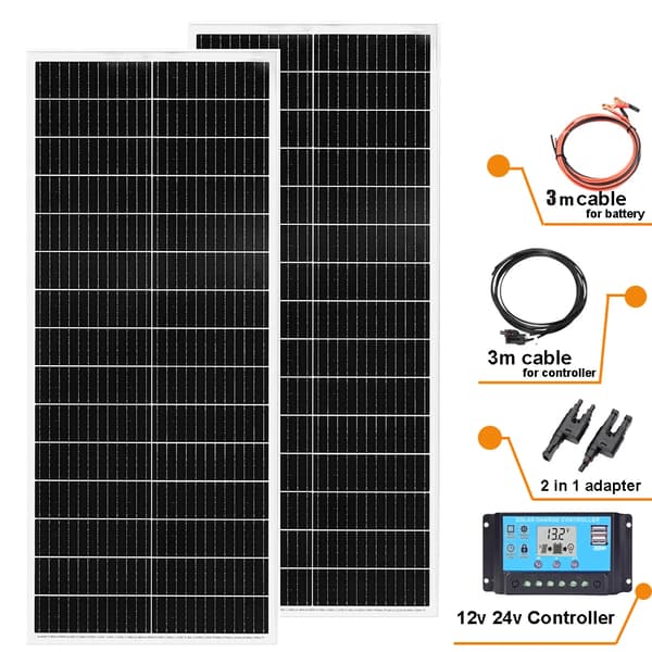 Solpanelssystem, Hög Effektivitet, Off-Grid Kompatibel,12V 24V 200W