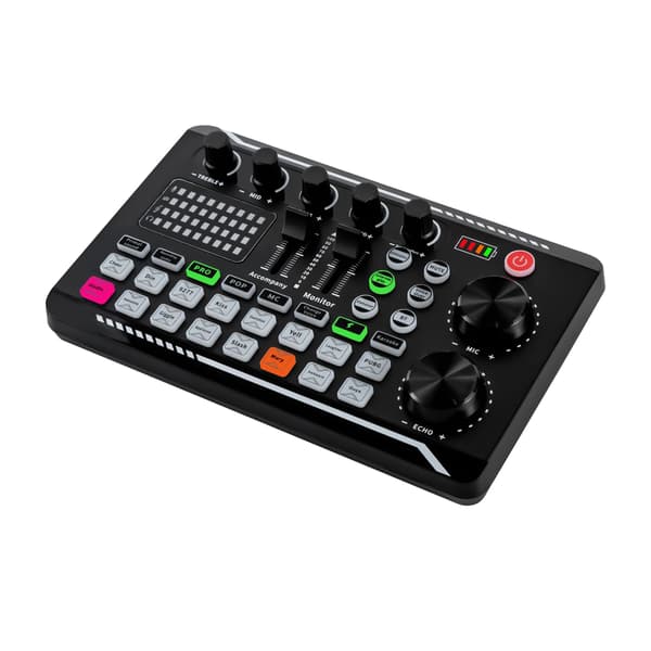 Ljudmixare, Bluetooth-kompatibel, LED-effekter,svart