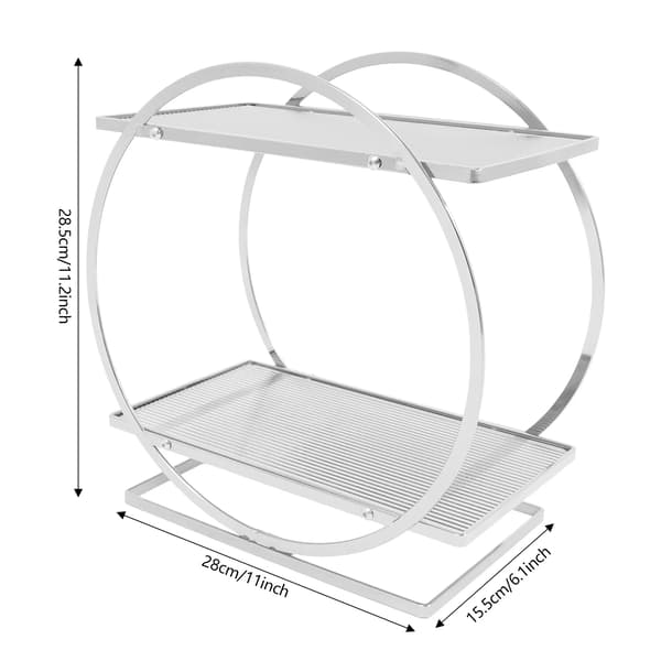 Makeup Organizer, Två-nivå Design, Hållbar och Stilig,Silver