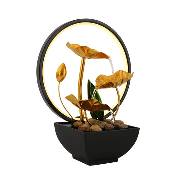 Bordfontän, LED-ljuskälla, Modern design,Guld