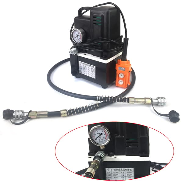 Elektrisk hydraulisk pumpe, 70MPa tryk, bærbart design,Sort