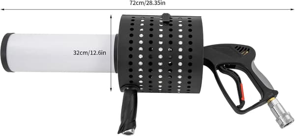 Konfetti Maskine, LED Belysning, Manuel Kontrol,sort