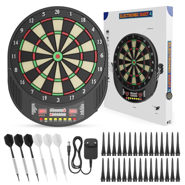 Elektronisk Dartskive, LED Skærm, 33 Spil,sort